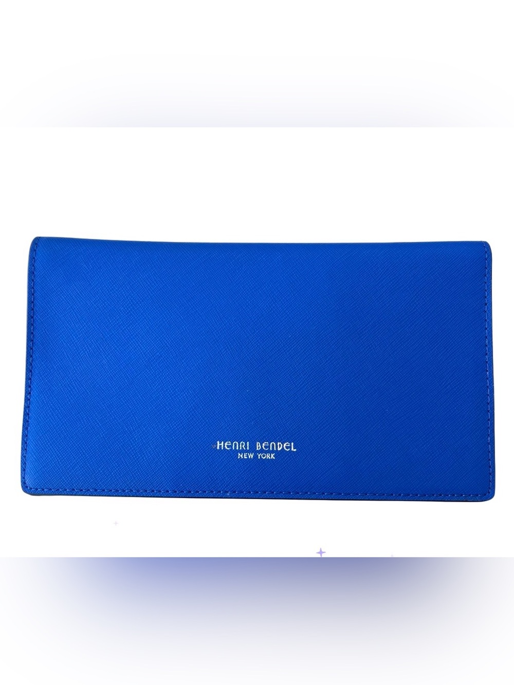 Henri Bendel New York Blue Saffiano Leather Continental Wallet